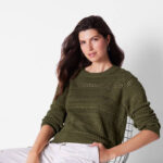 بافت قلاب بافی زنانه رنگ سبز