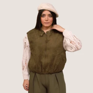 نمایش جزئیات روبرو وست سوییت زنانه آستردار سبز لجنی سیلا